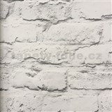 Vliesové tapety na zeď Wood´n Stone cihlová zeď bílo-šedá - POSLEDNÍ KUSY