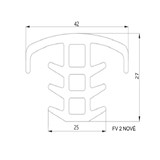 Gumový těsnící profil FV2 pro fotovoltaické panely - pro mezeru mezi FV panely 19-23mm, návin 6m