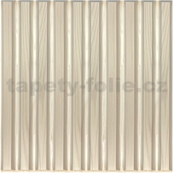 Obkladové panely 3D PVC SLATS dřevo bílé 500 x 500 mm, tloušťka 1 mm - POSLEDNÍ KUSY