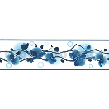 Samolepící bordura orchidej modrá 5 m x 8,3 cm