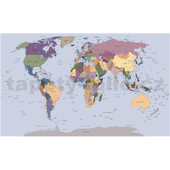 Vliesové fototapety mapa světa rozměr 416 cm x 254 cm