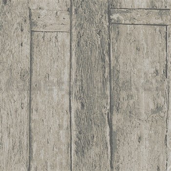 Vliesové tapety na zeď Imagine dřevěný obklad hnědý s výraznou strukturou