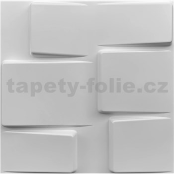 Obkladové panely 3D PVC TETRIS bílý rozměr 500 x 500 mm, tloušťka 1 mm,