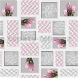 Ubrus metráž růžové tulipány - POSLEDNÍ METRY