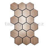 Akustické dekorační panely na filcovém podkladu plástve dub tmavý 872 x 579 x 10 mm