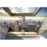 Vliesové fototapety New York Manhattan pohledem ze střešního okna rozměr 368 cm x 254 cm
